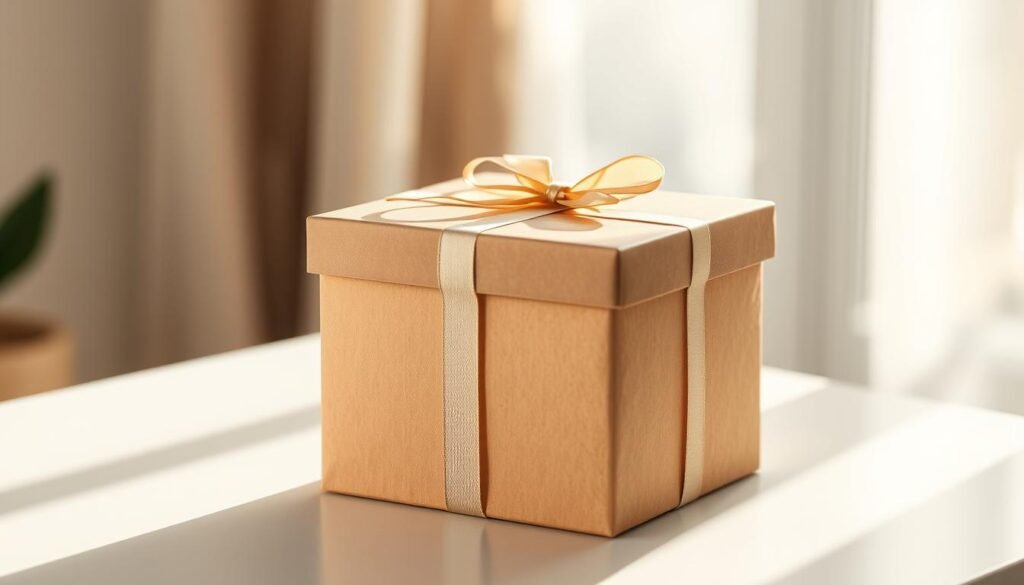 A beautifully crafted gift box in warm, earthy tones, sitting atop a clean, minimalist surface. The box is adorned with a delicate ribbon, hinting at the personalized touch within. Soft, natural lighting illuminates the scene, casting gentle shadows and highlighting the high-quality materials. The overall composition conveys a sense of elegance and thoughtfulness, inviting the viewer to imagine the special occasion or gift this box might represent. In the background, a blurred, dreamy setting suggests a serene, calming atmosphere, perfectly suited for showcasing this strategically pre-ordered, personalized gift solution. A beautifully crafted gift box in warm, earthy tones, sitting atop a clean, minimalist surface. The box is adorned with a delicate ribbon, hinting at the personalized touch within. Soft, natural lighting illuminates the scene, casting gentle shadows and highlighting the high-quality materials. The overall composition conveys a sense of elegance and thoughtfulness, inviting the viewer to imagine the special occasion or gift this box might represent. In the background, a blurred, dreamy setting suggests a serene, calming atmosphere, perfectly suited for showcasing this strategically pre-ordered, personalized gift solution.